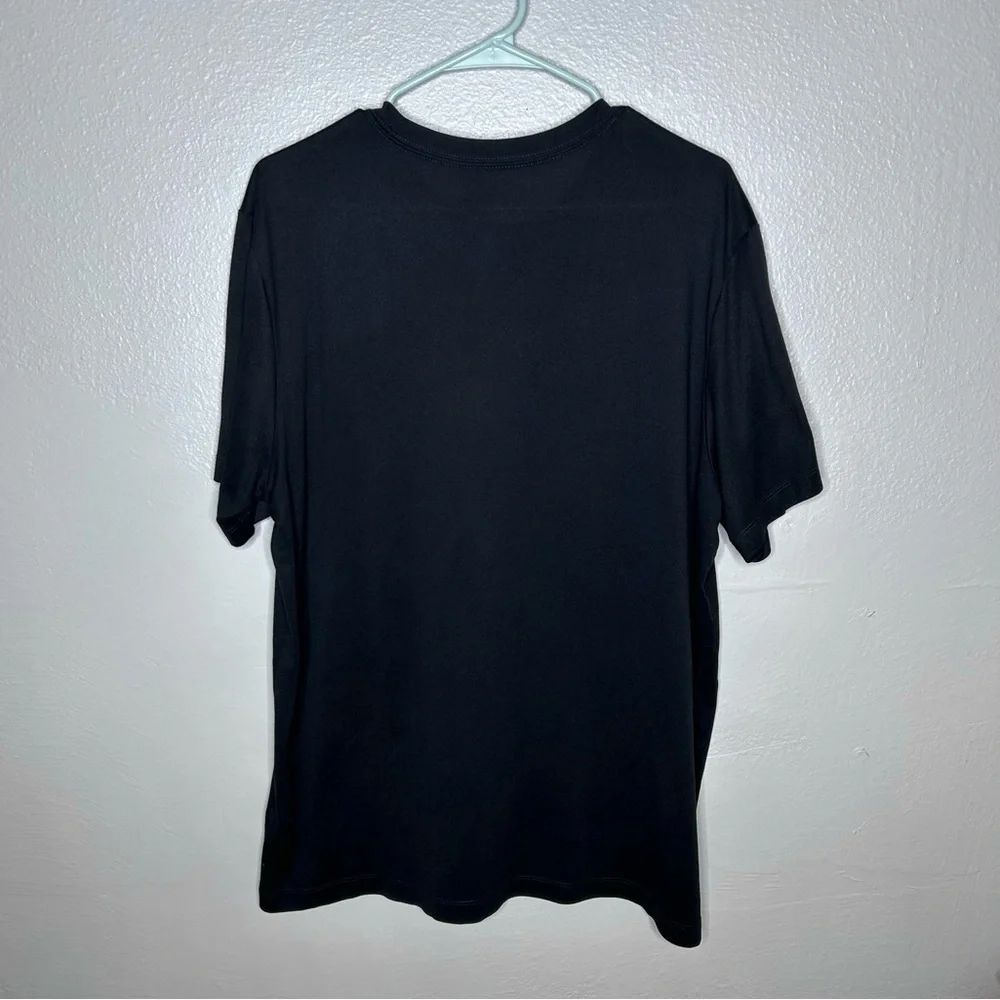 Nike Black Baseball Short Sleeve Tee with White Swoosh Logo Men